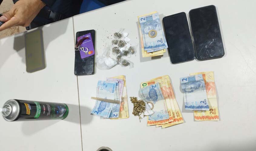 Polícia Militar prende dois suspeitos por tráfico na zona sul