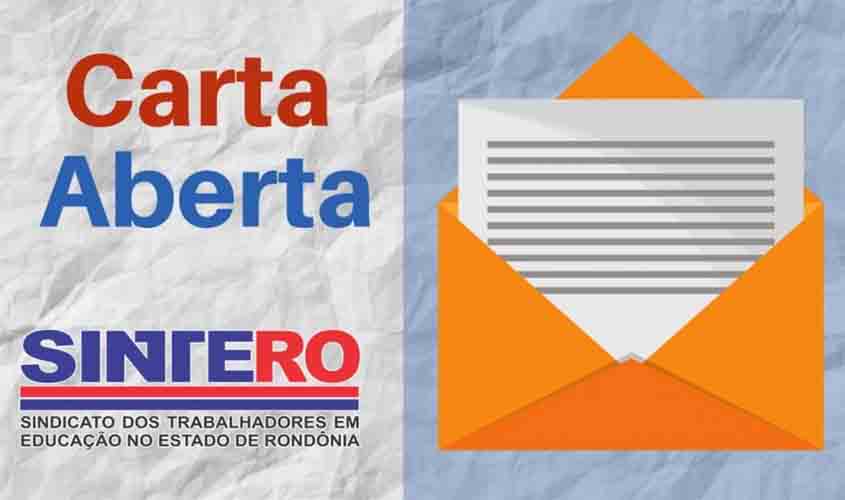 Carta aberta à população: Sintero argumenta que retorno das aulas presenciais em Rondônia representa atentado à vida