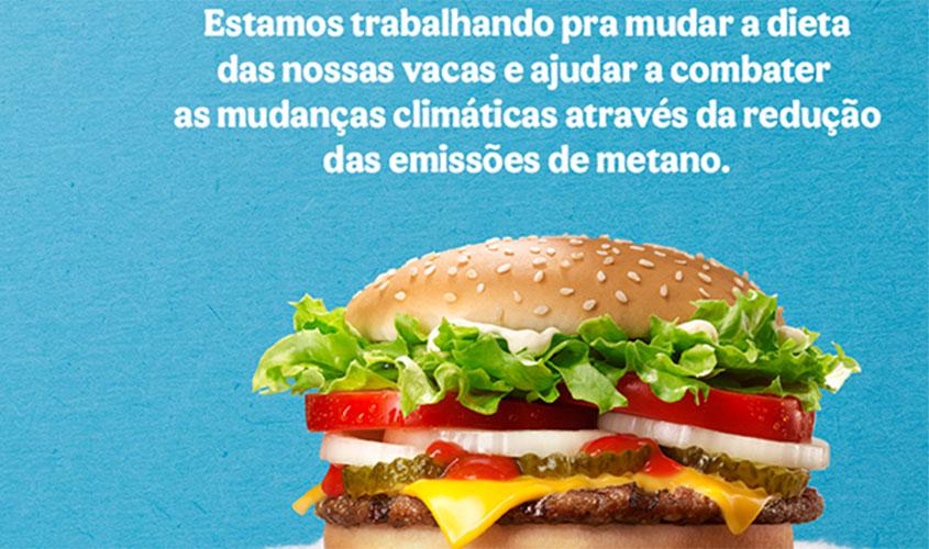 BURGER KING anuncia estudo aberto que reduz em 33% a emissão de gás metano de vacas e bois