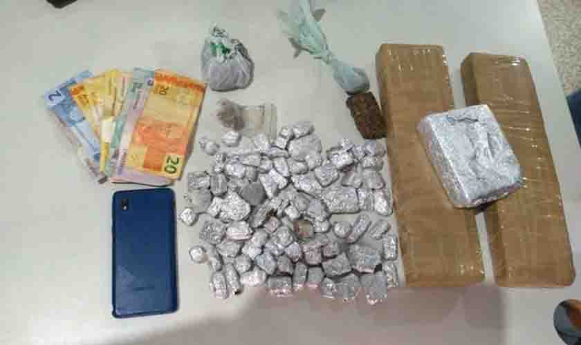 Policiais militares desarticulam ponto de venda de drogas e apreendem mais de 2kg de entorpecente