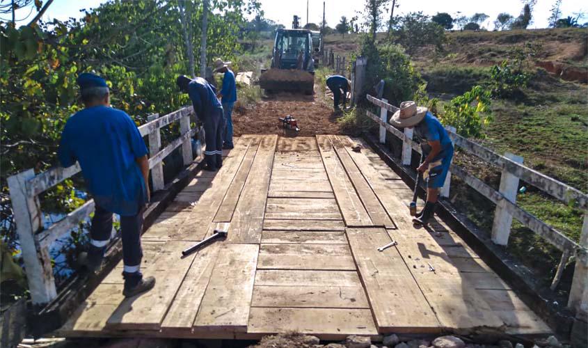 Município reforma quatro pontes em menos de duas semanas