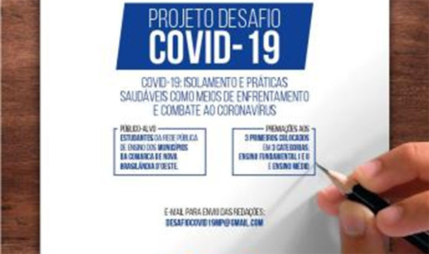 MP promove concurso de redação sobre coronavírus para estudantes da rede pública dos municípios