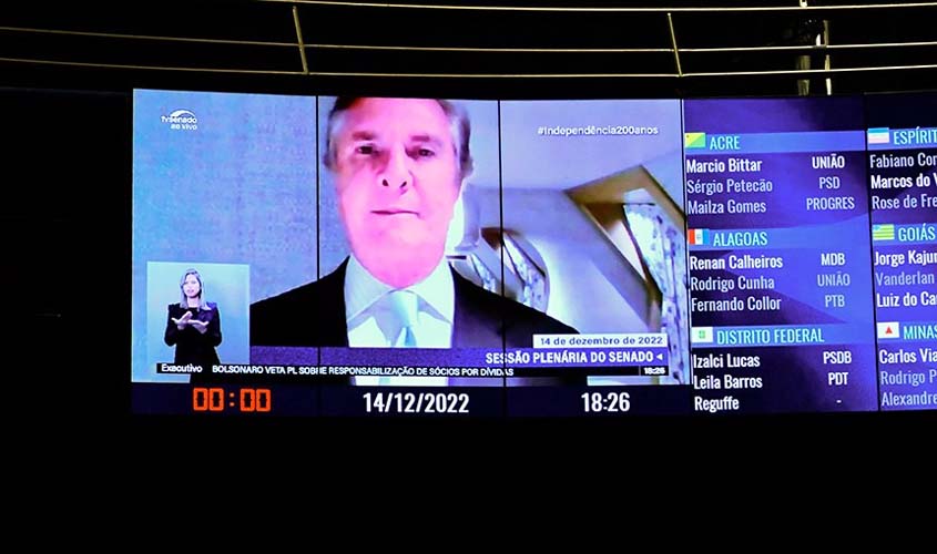 Em despedida do Senado, Collor se diz preocupado mas também otimista