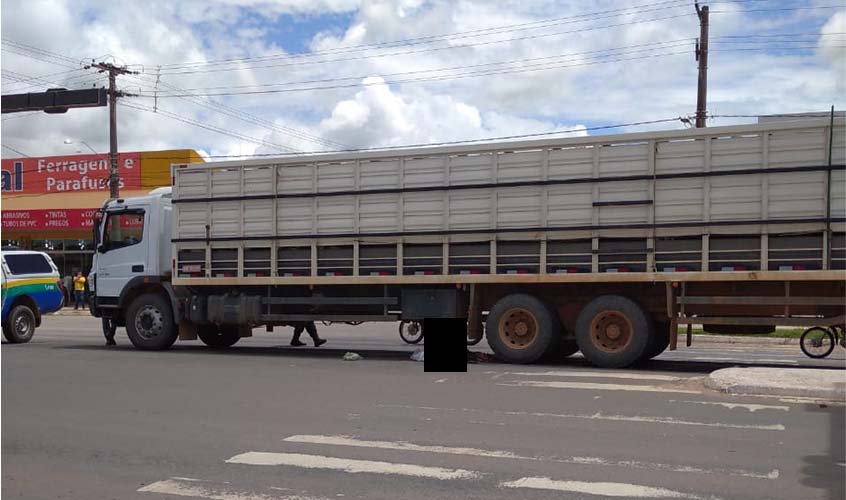 FATALIDADE: Mulher morre esmagada por carreta na BR 364 perímetro urbano de Ji-Paraná