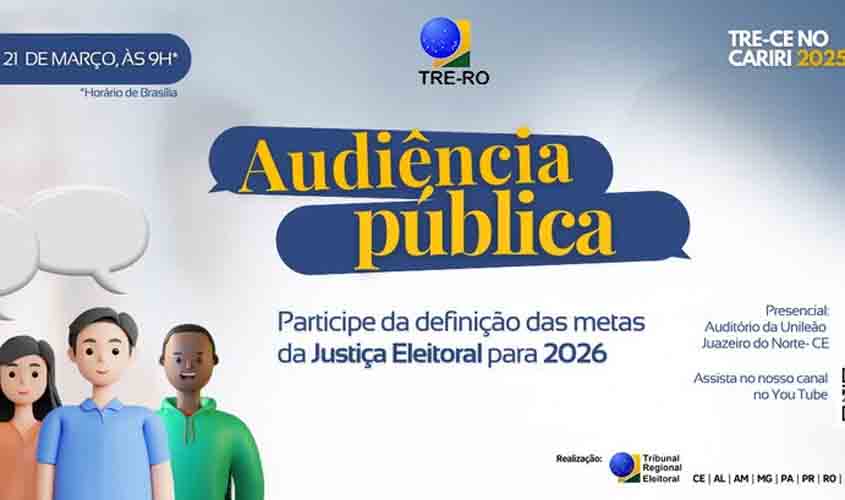 TRE-RO promove audiência pública conjunta para debater propostas de metas da Justiça Eleitoral para 2026