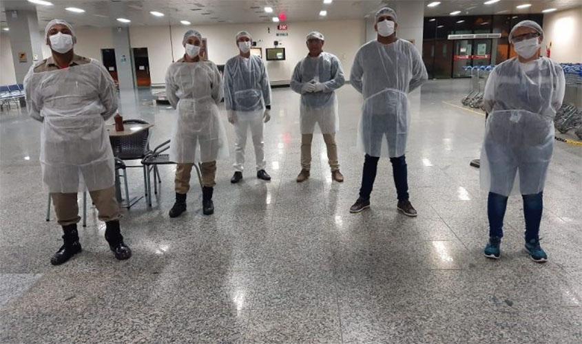 Barreira sanitária monitora mais de 160 pessoas que estavam em voo com passageiro confirmado com Covid-19