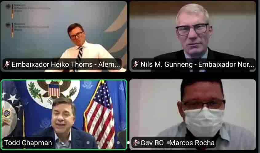 Governo de Rondônia canaliza parcerias internacionais por meio de videoconferência com embaixadores de países europeus