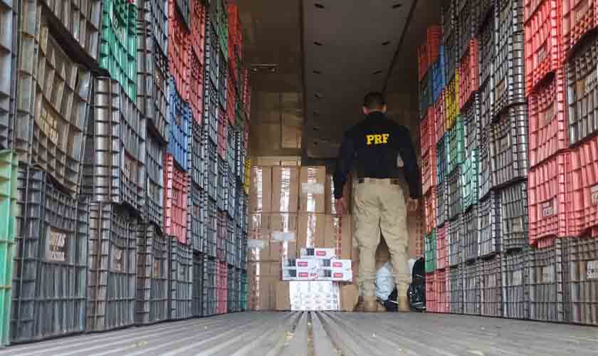 Em Ji-Paraná/RO, PRF apreende 150 mil maços de cigarro