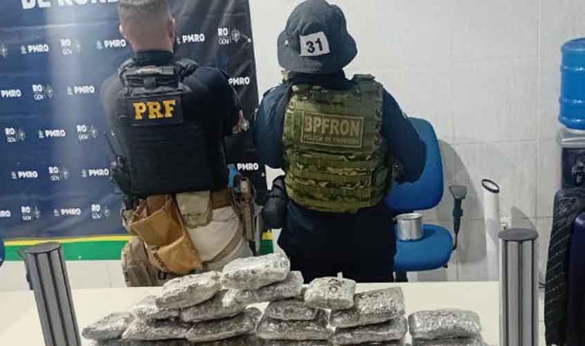 PRF em Rondônia e PMRO prendem uma mulher e um homem por tráfico de drogas na capital