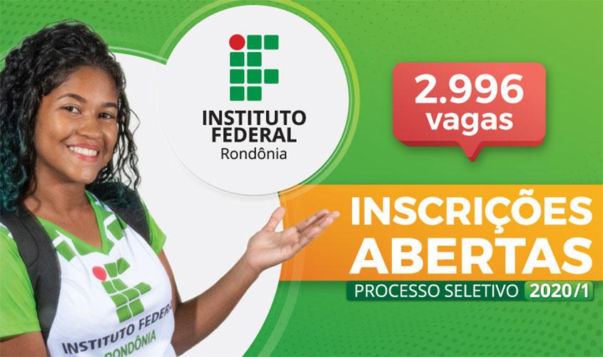 Processo Seletivo 2020/1 do IFRO oferta mais de 2.900 vagas