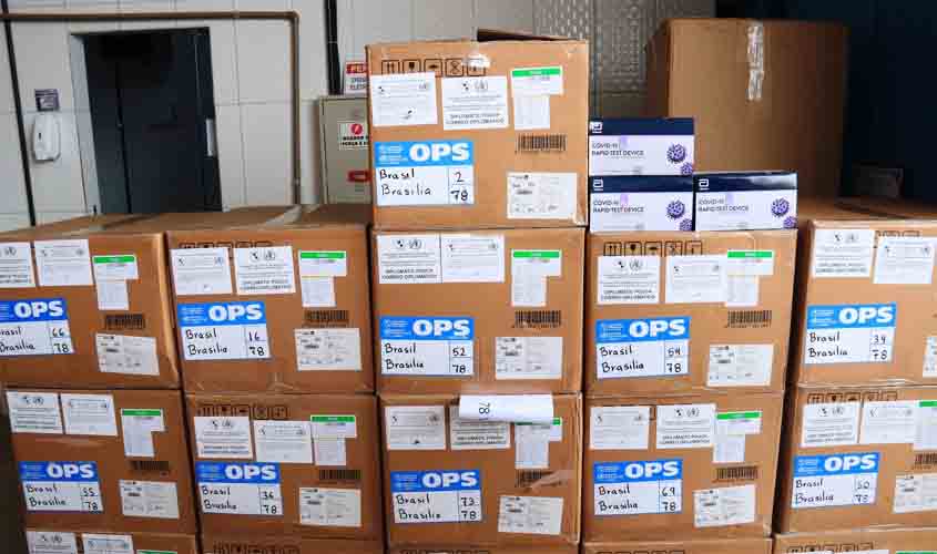 Rondônia recebe 62 mil unidades de testes rápidos para Covid-19 de organização internacional especializada em Saúde