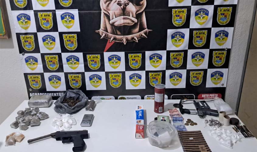 PM frustra tráfico e apreende drogas e arma em Jaci-Paraná