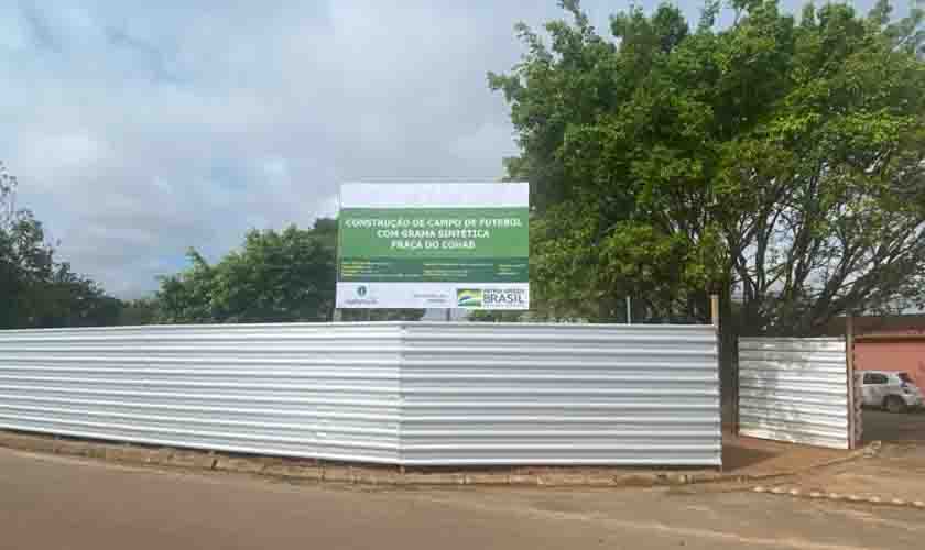 Obras da praça do Cohab seguem em ritmo acelerado