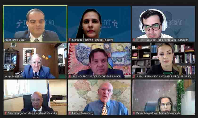 NA SALA DO MUNDO - Juízes americanos participam de audiência trabalhista em Jaru/RO