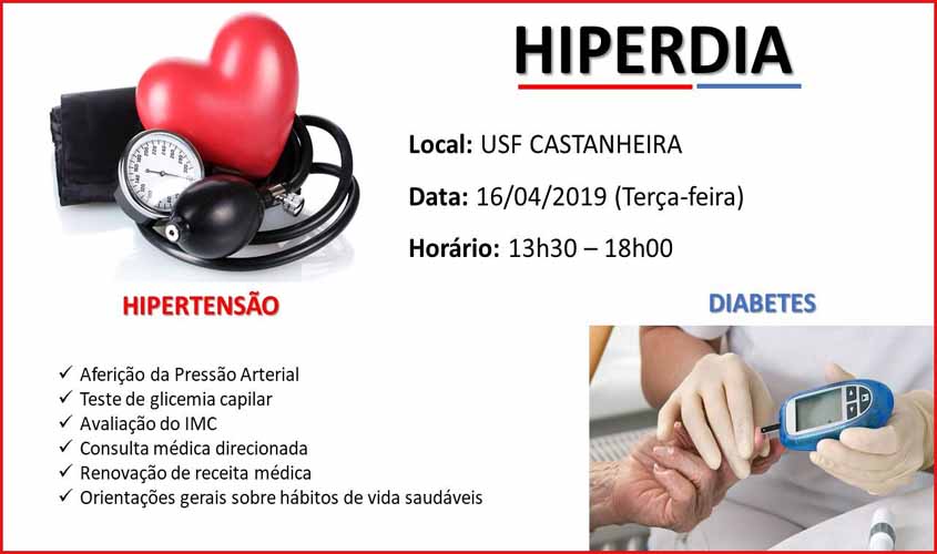 Nesta terça-feira, tem atendimento para os hipertensos na UBS Castanheira