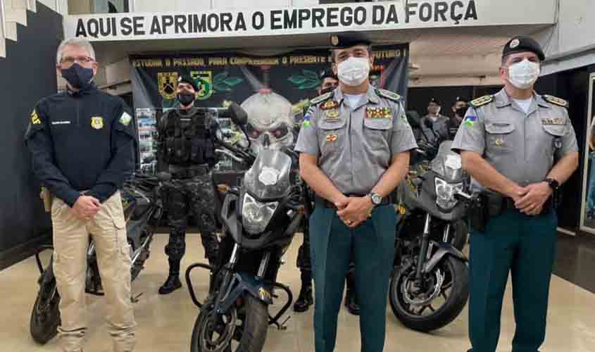 Em Rondônia, PRF realiza a doação de cinco motocicletas para a PMRO