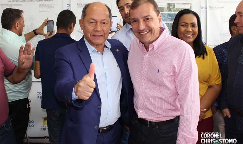 Coronel Chrisóstomo articula recurso e Prefeitura anuncia projeto de asfalto em Porto Velho
