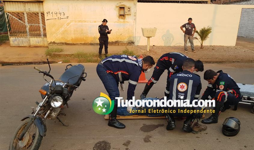  Mulher é socorrida em estado grave após ser atropelada por moto