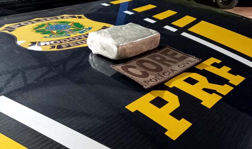 Em Guajará-Mirim/RO, PRF e CORE apreendem 500 g de Cocaína