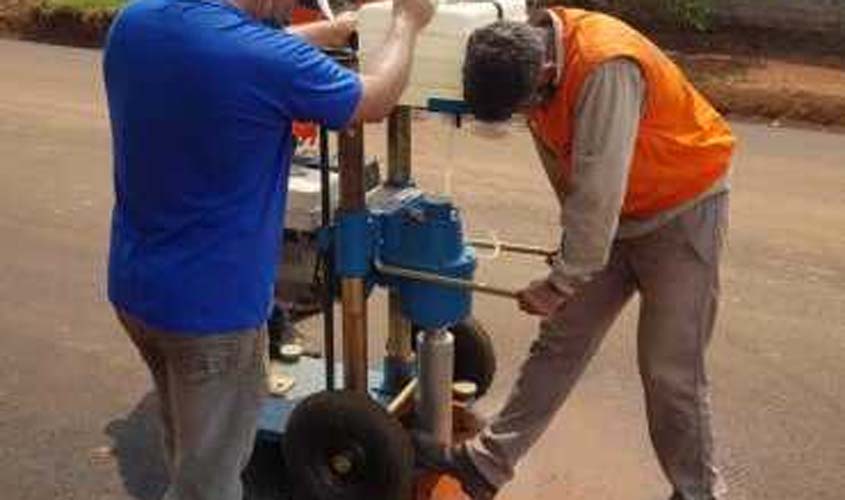 DER realiza testes de espessura e qualidade na maior obra de pavimentação asfáltica urbana 