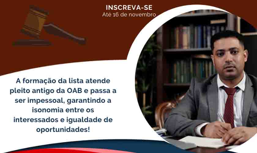 Prazo para inscrição em listagem de defensores dativos encerra nesta terça-feira, 16; confira edital e como se inscrever