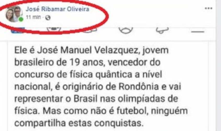 Prefeito de Rondônia “cai” em fake news e “apóia” ator pornô espanhol como se fosse estudante de Rondônia