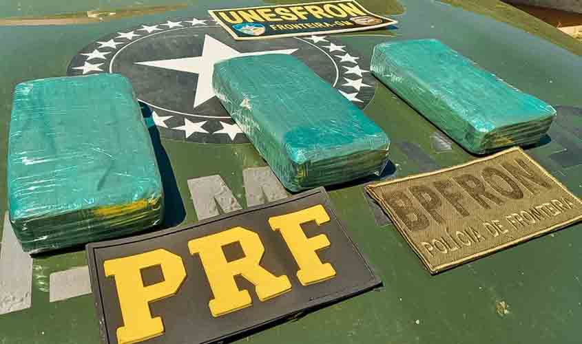 Em Guajará-Mirim/RO, PRF apreende 3 kg de pasta base de cocaína em ação integrada com PMRO e NIIF