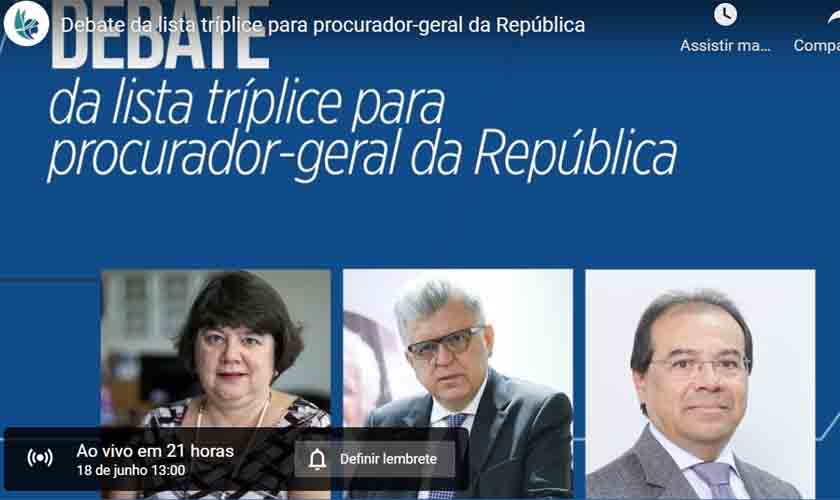 TV ANPR transmite debate entre candidatos a PGR nesta sexta (18), 14h  