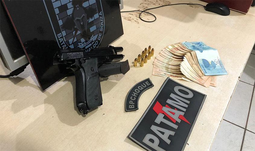 Polícia aborda caminhonete e prende motorista ele estava com pistola