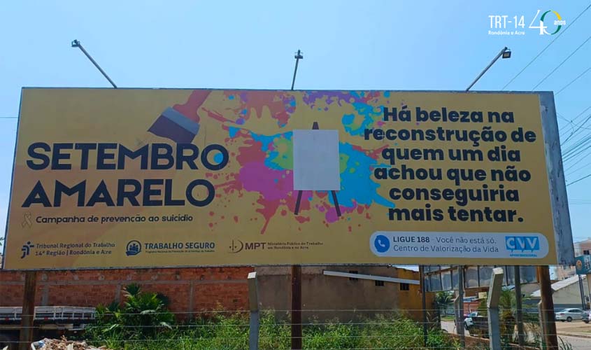 TRT-14 leva Setembro Amarelo às ruas de RO e AC