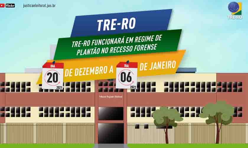TRE-RO funcionará em regime de plantão no Recesso Forense