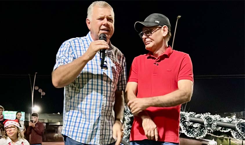 Mosquini e Alex Testoni inauguram iluminação na BR-364