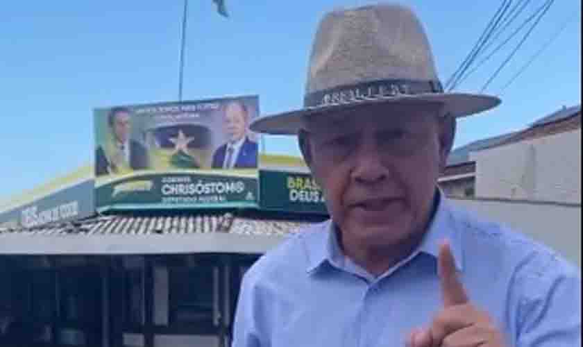 Deputado federal e pré Candidato Coronel Chrisóstomo faz vídeo dizendo 'Lockdown Não' ao mesmo tempo em que Bolsonaro diz que haverá 'rebelião' se for decretado lockdown