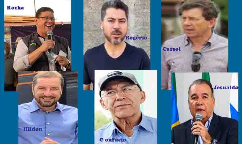 Rocha, Rogério, Cassol, Confúcio e Hildon com Jesualdo: Quadro da sucessão estadual tem ainda muitas alternativas
