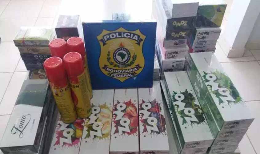 Em Porto Velho, PRF apreende carga de cigarro contrabandeado