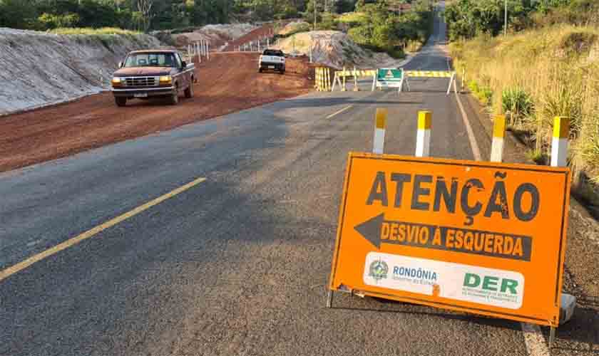 DER conclui desvio e interdita ponte sobre o rio Canário na RO-391