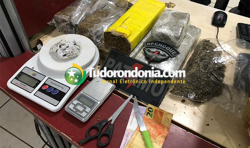 Patamo do batalhão de Choque prende dois e apreende mais de 4 Kg de maconha