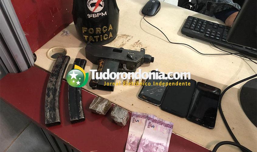 Polícia recebe denúncia, apreende submetralhadora e prende três no Cristal da Calama