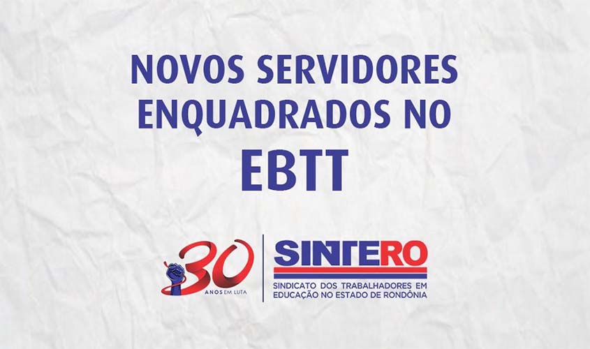 Novos professores de Rondônia são enquadrados no EBTT