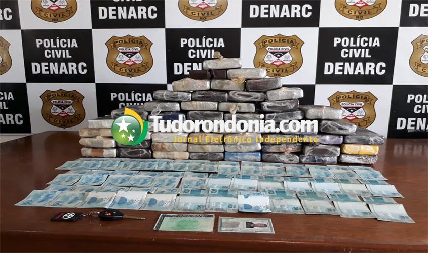 Denarc prende homem transportando 55 Kg de cocaína avaliados em 1 milhão de reais