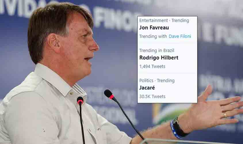 Declaração de Bolsonaro sobre efeito colateral de vacina leva 'jacaré' para topo do Twitter