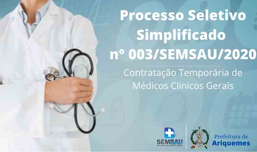 Prefeitura divulga resultado final e edital de convocação de processo seletivo para contratação de médicos clínicos gerais