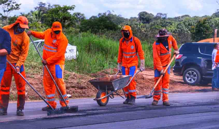Obras de recapeamento na Estrada da Penal avançam em Porto Velho