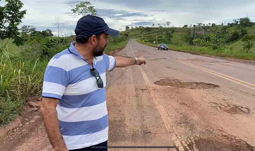 Deputado Laerte Gomes critica precariedade da BR-429 e pede mais atenção da bancada federal ao problema