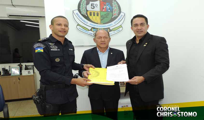 Deputado Coronel Chrisostomo empenha apoio para a construção do 5ª Batalhão da Policia Militar na capital