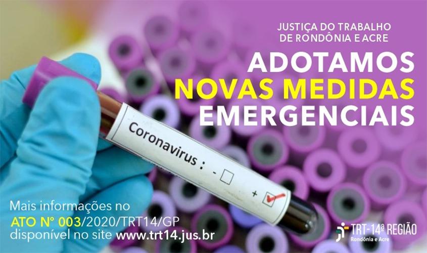 Justiça do Trabalho de RO e AC suspende audiências, sessões e atendimento ao público presenciais