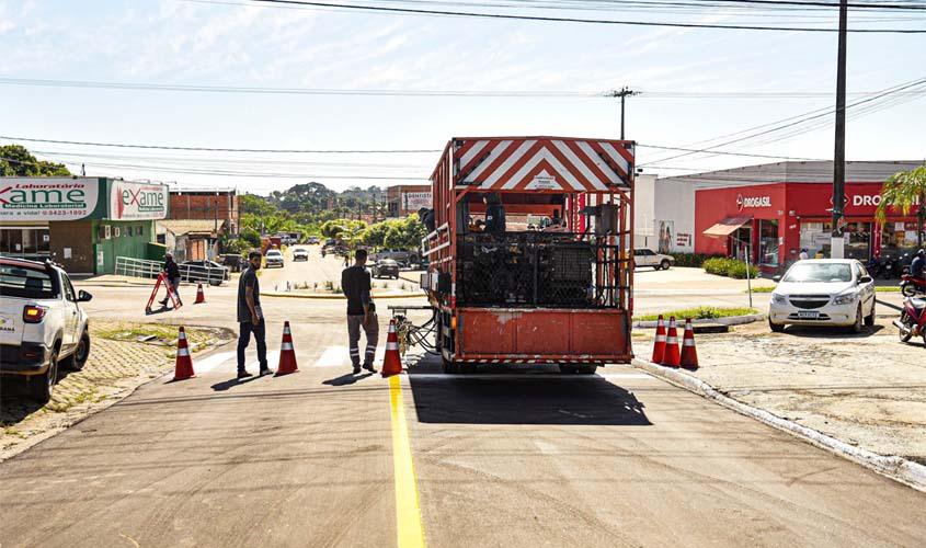 AMT revitaliza sinalização de trânsito do 1º distrito