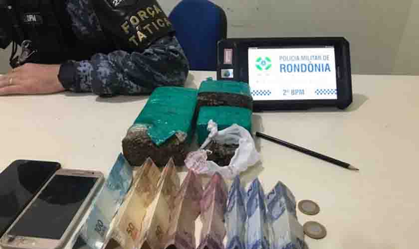 PMRO apreende cerca de três quilos de entorpecente