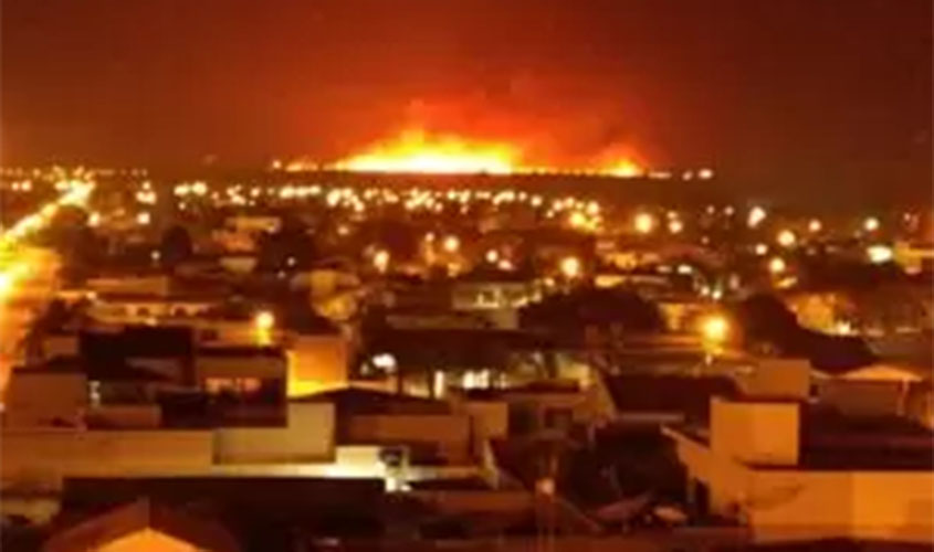 Incêndio próximo ao Instituto Federal de Rondônia dá trabalho aos bombeiros