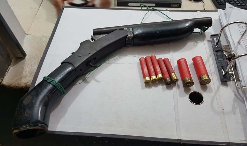 Homem é preso na zona rural de Porto Velho portando escopeta com vários cartuchos 
